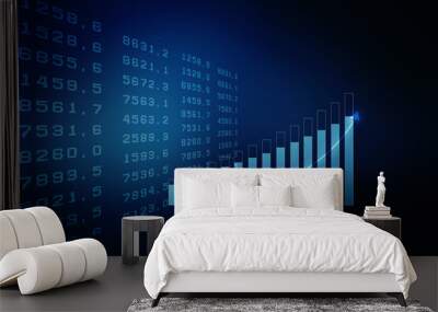 2d rendering Stock market online business concept. business Graph  Wall mural