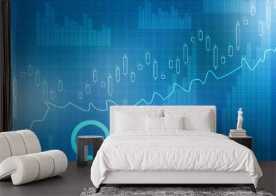 2d rendering Stock market online business concept. business Graph 
 Wall mural