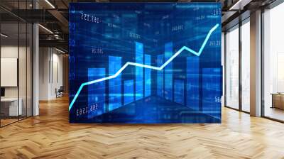 2d rendering Stock market online business concept. business Graph  Wall mural