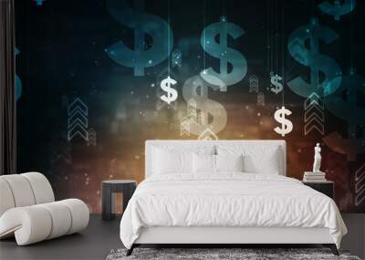 2d rendering usd Dollar symbol  Wall mural