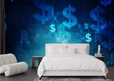 2d rendering usd Dollar symbol  Wall mural