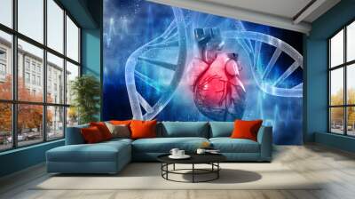 3d illustration  Anatomy of Human Heart  Wall mural