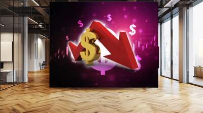 
3d illustration business arrow Wall mural