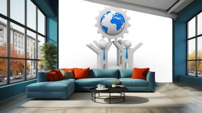 3d illustration business network concept Wall mural