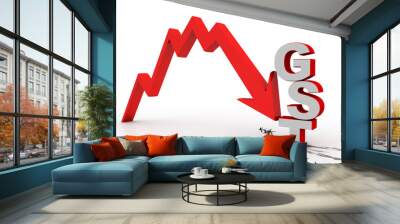 3d rendering GST Tax India with down arrow Wall mural