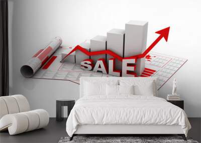 3d rendering Stock market online business concept. business Graph  Wall mural