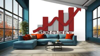 3d rendering Stock market online business concept. business Graph  Wall mural