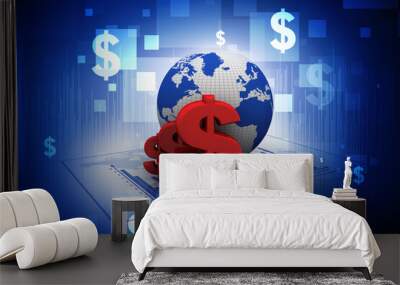 3d rendering usd Dollar symbol  Wall mural