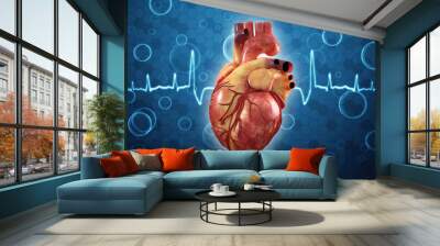 Human Heart - Anatomy of Human Heart Wall mural