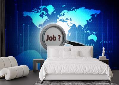 Search Job Concept 3d illustration Wall mural