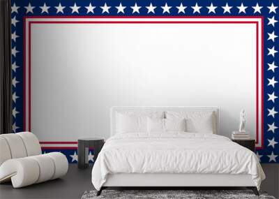 blue and red frame with a usa flag pattern Wall mural