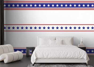 Patriotic border divider american usa flag. Wall mural