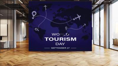 World tourism day creative concept background Wall mural