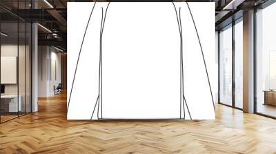 SWEATSHIRT, fashion flat sketch. Long sleeve sweatshirt with a round neckline. Wall mural