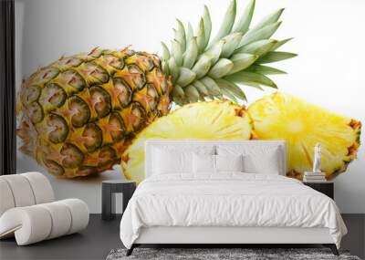 pineapple isolated on white background Wall mural