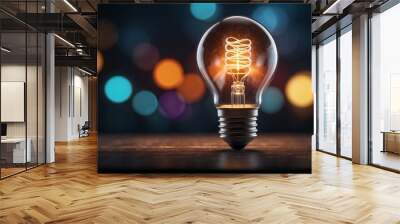 Creative light bulb Think different creative idea concept. Wall mural