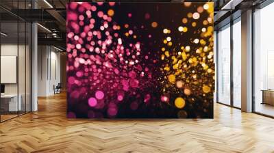 Digital Pixelation Art Cyber Pink and Acid Yellow Modern. Wall mural