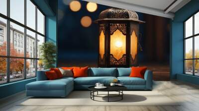 Islamic lantern background, Ramadan kareem and eid mubarak holiday concept. Wall mural