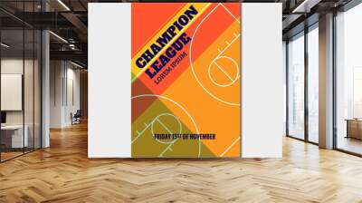 Modern basketball poster template with sample text and background arena Wall mural