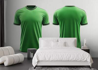 green jersey template for team club, jersey sport, front and back, Tshirt mockup sports jersey template design for football soccer, racing, gaming, sports jersey Wall mural