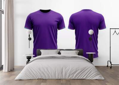 purple jersey template for team club, jersey sport, front and back, Tshirt mockup sports jersey template design for football soccer, racing, gaming, sports jersey Wall mural