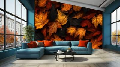 autumn leaves background Wall mural