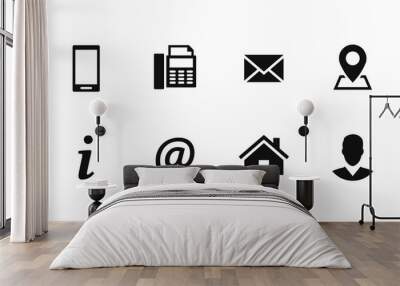 Set of contact icons. PNG design elements. Wall mural