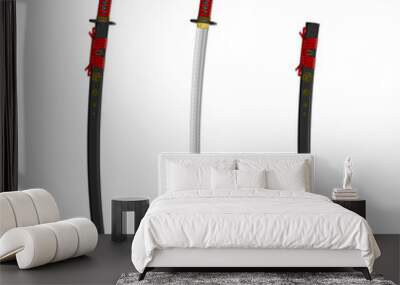 Vector design of a katana samurai swords, katana sword from ancient feudal japan, used by samurai warriors Wall mural