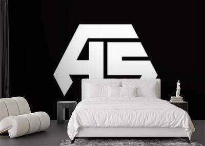 AS Logo monogram with octagon shape style design template Wall mural