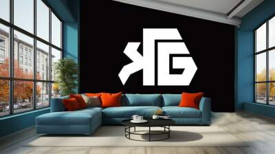 KG Logo monogram with octagon shape style design template Wall mural