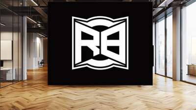 RB Logo monogram with abstract shape design template Wall mural