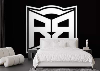 RR Logo monogram with abstract shape design template Wall mural