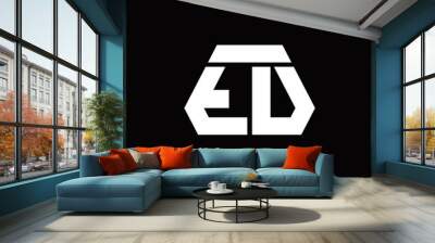 TV Logo monogram with octagon shape style design template Wall mural