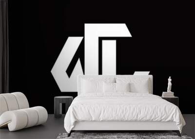 WL Logo monogram with octagon shape style design template Wall mural