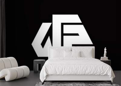 WZ Logo monogram with octagon shape style design template Wall mural