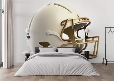 American football helmet illustration, sports concept, white background. Generative AI Wall mural