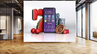 Casino slot smart phone Wall mural