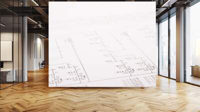 Electrical schematics of a relay control circle Wall mural