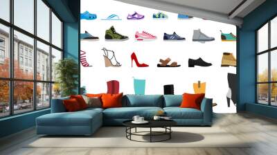 Collection Men's, Women's and children's footwear. Stylish and fashionable shoes, sandals and boots. Wall mural