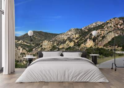 Mountains and Foothills of Rattlesnake Canyon in Santa Barbara Wall mural