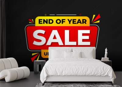 End of Year sale offer banner template. stock clearance background. end of year banner template design for web or social media, Sale special offer. abstract vector design. Wall mural