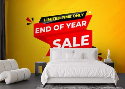 End of Year sale offer banner template. stock clearance background. end of year banner template design for web or social media, Sale special offer. abstract vector design. Wall mural