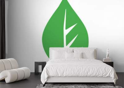 green leaf vector icon Wall mural