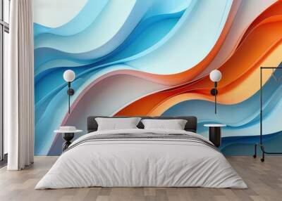 abstract orange and blue illustration background Wall mural