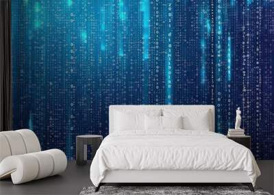 digital binary encrypted code matrix background Wall mural