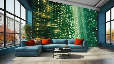 digital binary encrypted code matrix background Wall mural