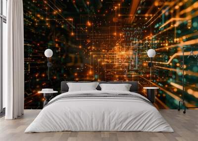 digital mind connectivity wallpaper Wall mural