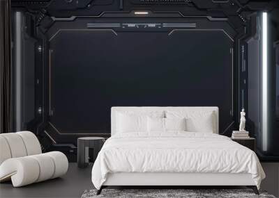 futuristic wallpaper with a dark rectangle in the center
 Wall mural