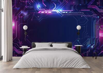 futuristic wallpaper with a dark rectangle in the center Wall mural