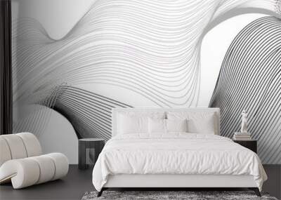 linear wave flow minimalist concept on a white background  Wall mural